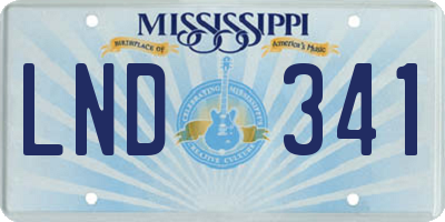 MS license plate LND341