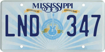 MS license plate LND347