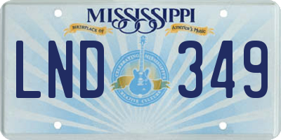 MS license plate LND349