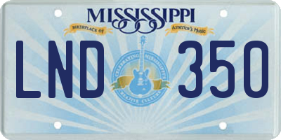 MS license plate LND350