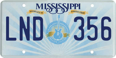 MS license plate LND356
