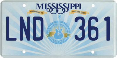 MS license plate LND361