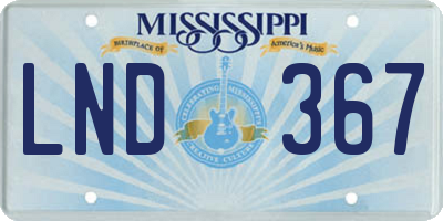 MS license plate LND367