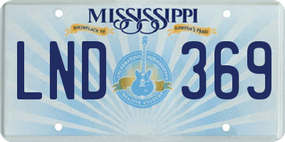 MS license plate LND369