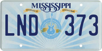 MS license plate LND373