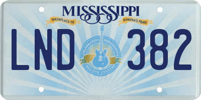 MS license plate LND382