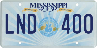 MS license plate LND400