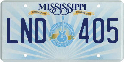 MS license plate LND405