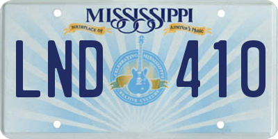 MS license plate LND410