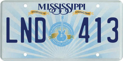 MS license plate LND413