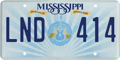MS license plate LND414