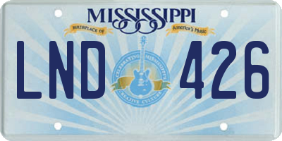 MS license plate LND426