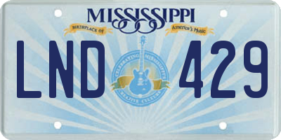 MS license plate LND429