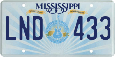 MS license plate LND433
