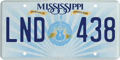 MS license plate LND438