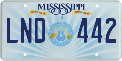 MS license plate LND442