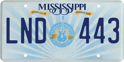 MS license plate LND443
