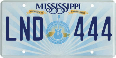 MS license plate LND444