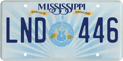 MS license plate LND446