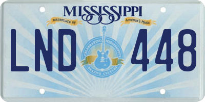 MS license plate LND448