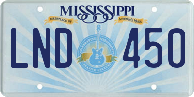 MS license plate LND450