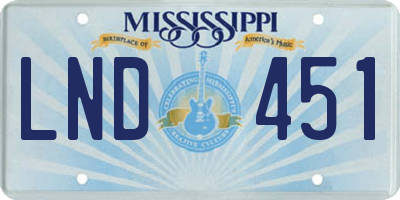 MS license plate LND451