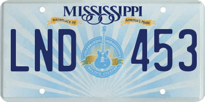 MS license plate LND453