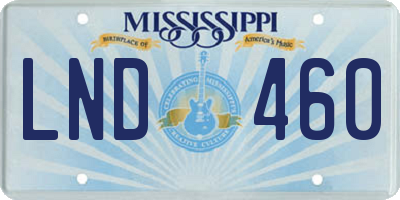 MS license plate LND460