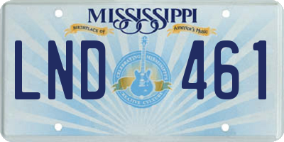 MS license plate LND461