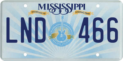 MS license plate LND466
