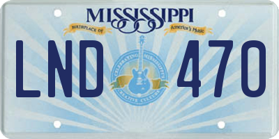 MS license plate LND470