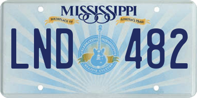MS license plate LND482