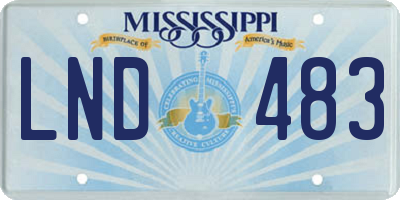 MS license plate LND483