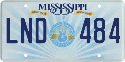 MS license plate LND484