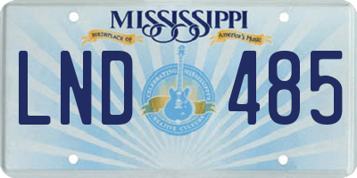 MS license plate LND485