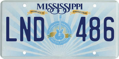 MS license plate LND486