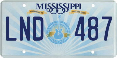MS license plate LND487
