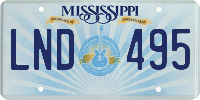 MS license plate LND495