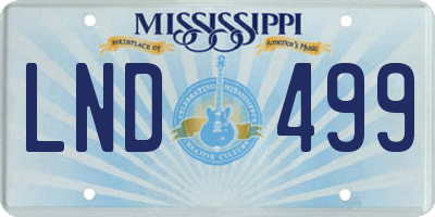 MS license plate LND499