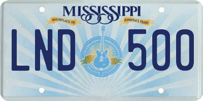 MS license plate LND500