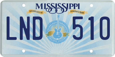 MS license plate LND510