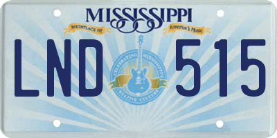 MS license plate LND515