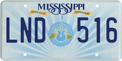 MS license plate LND516