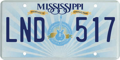 MS license plate LND517