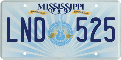 MS license plate LND525