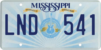 MS license plate LND541