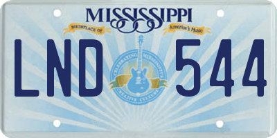 MS license plate LND544