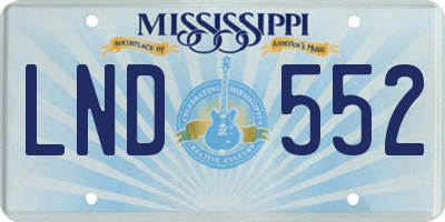 MS license plate LND552