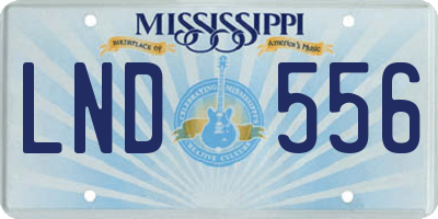 MS license plate LND556