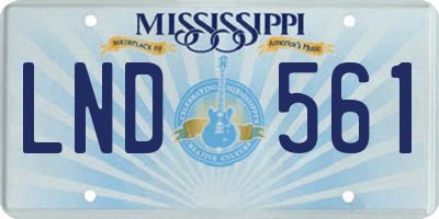 MS license plate LND561